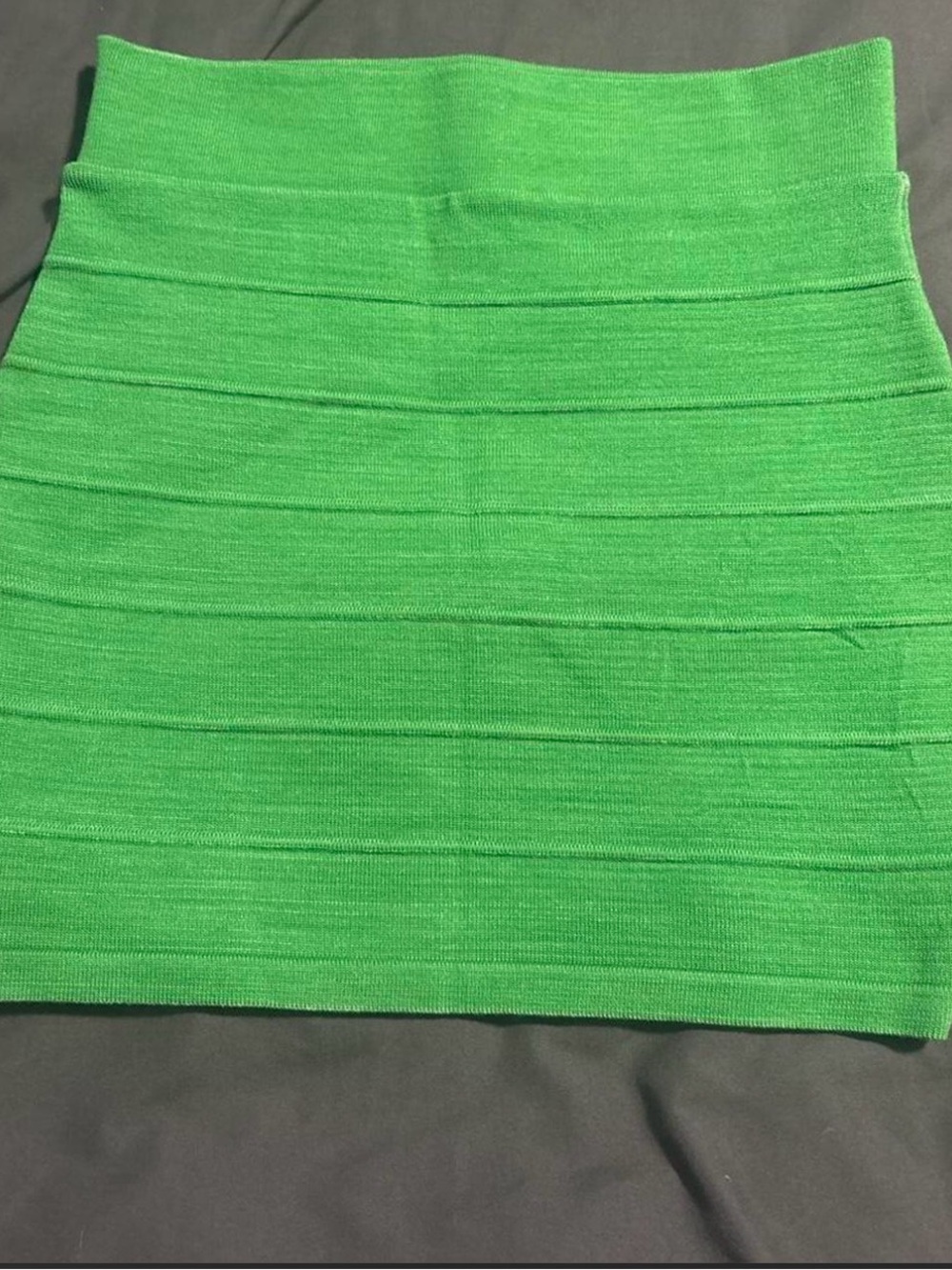 Hera Collection Neon Green Ribbed Bandage Mini Skirt